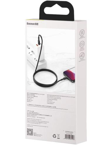 KABEL USB-C / Lightning iPhone Baseus Cafule CATLGD-01 1m 20W PD Quick Charging CZARNY W OPLOCIE