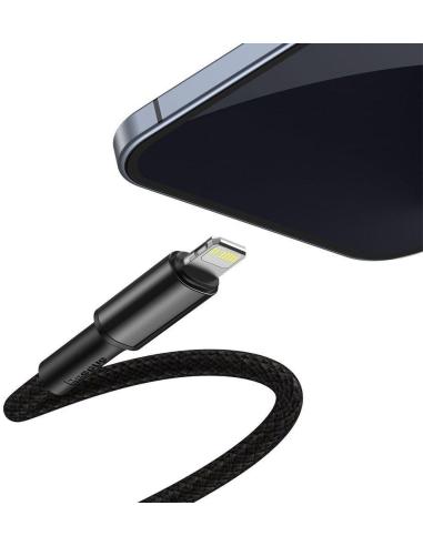 KABEL USB-C / Lightning iPhone Baseus Cafule CATLGD-01 1m 20W PD Quick Charging CZARNY W OPLOCIE