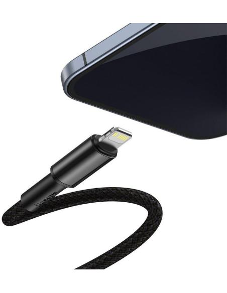 KABEL USB-C / Lightning iPhone Baseus Cafule CATLGD-01 1m 20W PD Quick Charging CZARNY W OPLOCIE
