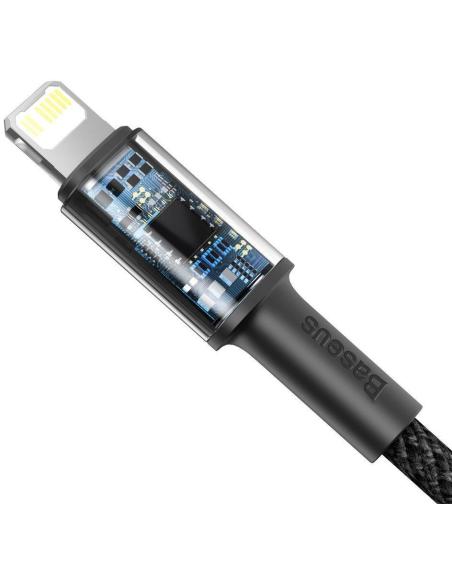 KABEL USB-C / Lightning iPhone Baseus Cafule CATLGD-01 1m 20W PD Quick Charging CZARNY W OPLOCIE