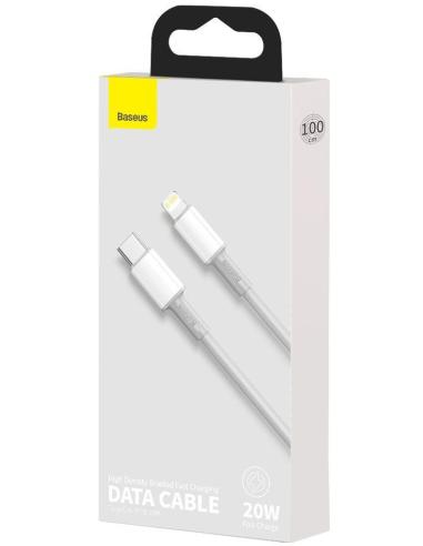 KABEL USB-C / Lightning iPhone Baseus Cafule CATLGD-02 1m 20W PD Quick Charging BIAŁY W OPLOCIE