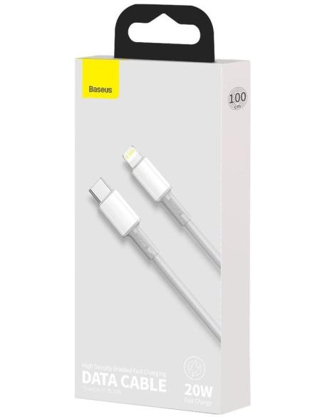 KABEL USB-C / Lightning iPhone Baseus Cafule CATLGD-02 1m 20W PD Quick Charging BIAŁY W OPLOCIE