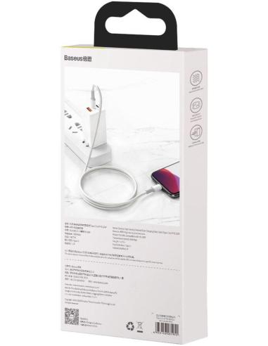 KABEL USB-C / Lightning iPhone Baseus Cafule CATLGD-02 1m 20W PD Quick Charging BIAŁY W OPLOCIE