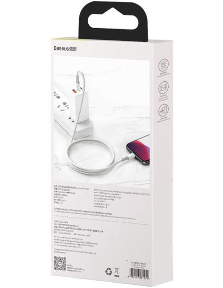 KABEL USB-C / Lightning iPhone Baseus Cafule CATLGD-02 1m 20W PD Quick Charging BIAŁY W OPLOCIE