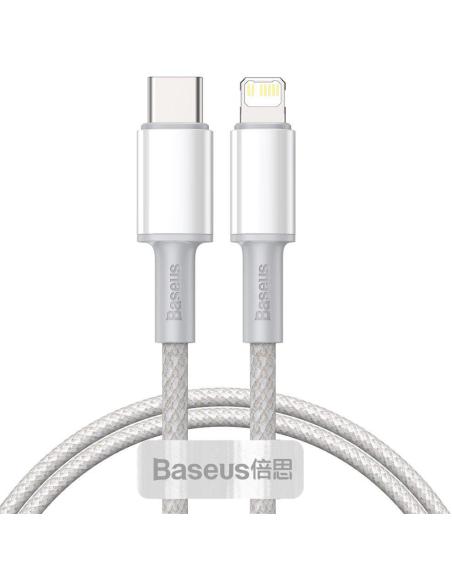 KABEL USB-C / Lightning iPhone Baseus Cafule CATLGD-02 1m 20W PD Quick Charging BIAŁY W OPLOCIE
