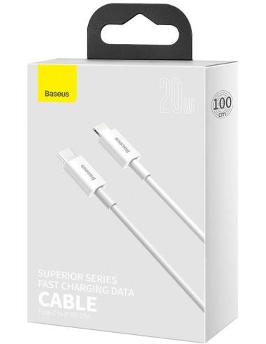 KABEL USB-C / Lightning iPhone Baseus Superior CATLYS-A02 1m 20W PD Quick Charging BIAŁY PREMIUM