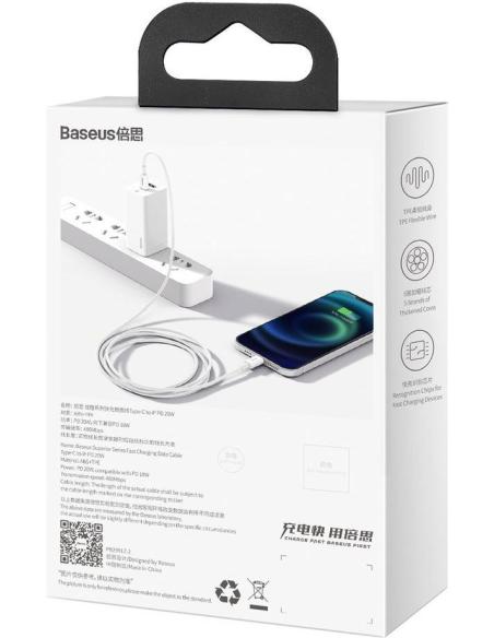 KABEL USB-C / Lightning iPhone Baseus Superior CATLYS-A02 1m 20W PD Quick Charging BIAŁY PREMIUM