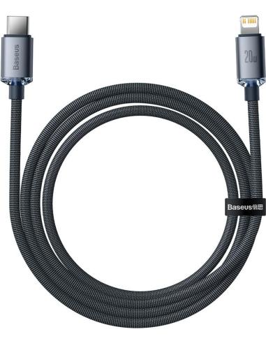 KABEL USB-C / Lightning iPhone Baseus Crystal CAJY000301 2m 20W PD QC CZARNY W OPLOCIE PREMIUM