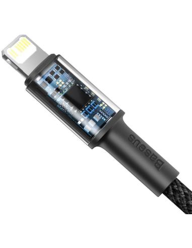 KABEL USB-C / Lightning iPhone Baseus Cafule CATLGD-A01 2m 20W PD Quick Charging CZARNY W OPLOCIE