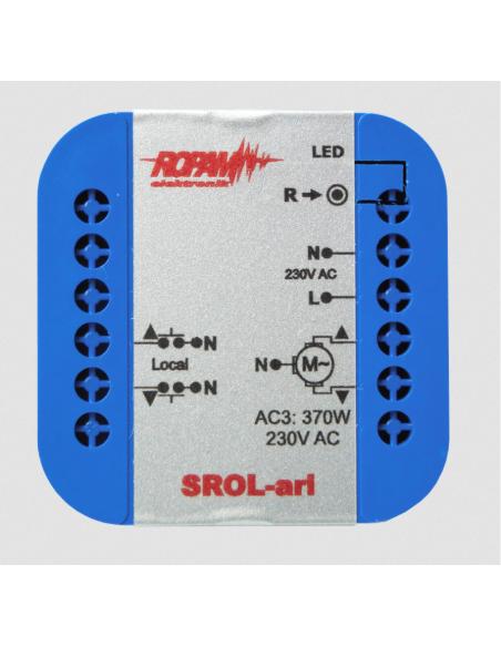 ROPAM SROL-ari bezprzewodowy, douszkowy sterownik rolety 230VAC, amperometryka, status rolety w apli