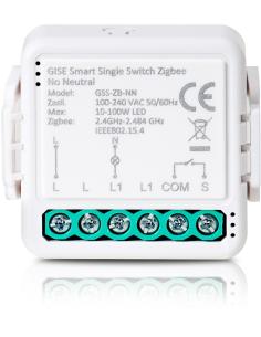 GISE Smart Pojedynczy moduł przekaźnikowy (bez N) Zigbee | Tuya | GSS-ZB-NN