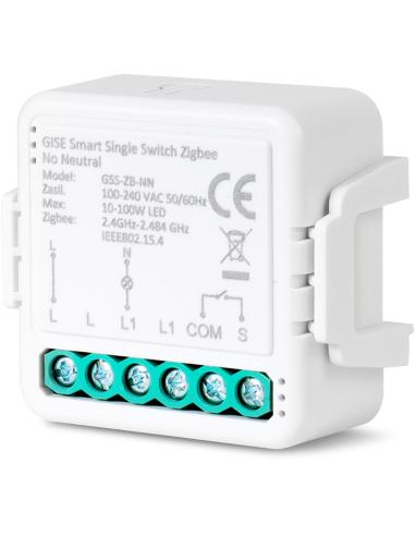GISE Smart Pojedynczy moduł przekaźnikowy (bez N) Zigbee | Tuya | GSS-ZB-NN