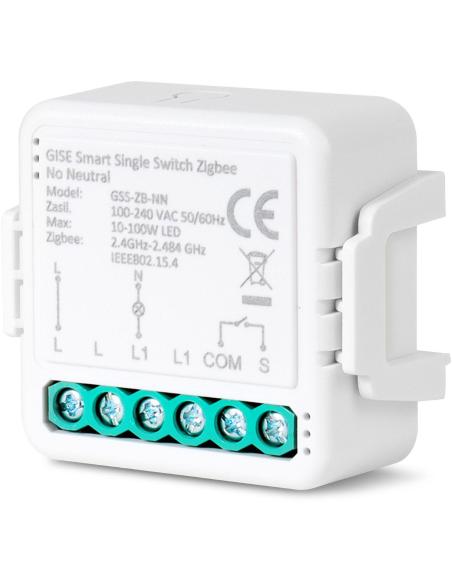 GISE Smart Pojedynczy moduł przekaźnikowy (bez N) Zigbee | Tuya | GSS-ZB-NN