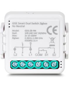 GISE Smart Podwójny moduł przekaźnikowy (bez N) Zigbee | Tuya | GDS-ZB-NN