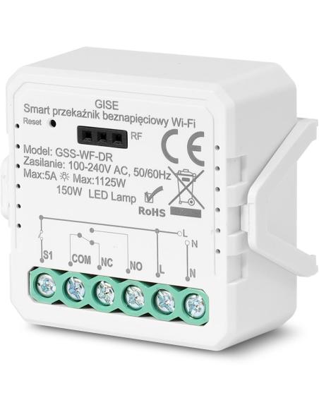 GISE Smart Pojedynczy moduł przekaźnikowy bezpotencjałowy WiFi | Tuya | GSS-WF-DR