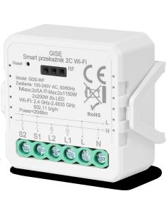 GISE Smart Podwójny moduł przekaźnikowy WiFi | Tuya | GDS-WF 2