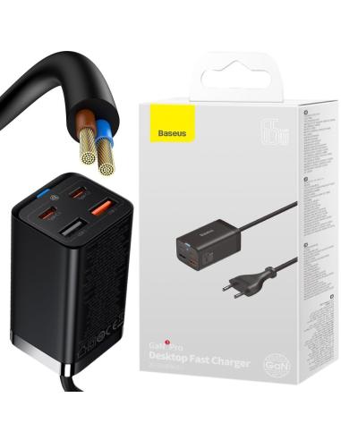 ŁADOWARKA SIECIOWA Baseus GaN 3 Pro Desktop Charger CCGP040101 65W 2x USB-A 2x USB-C PD 3.0 QC 4.0