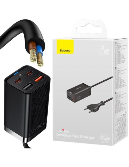 ŁADOWARKA SIECIOWA Baseus GaN 3 Pro Desktop Charger CCGP040101 65W 2x USB-A 2x USB-C PD 3.0 QC 4.0