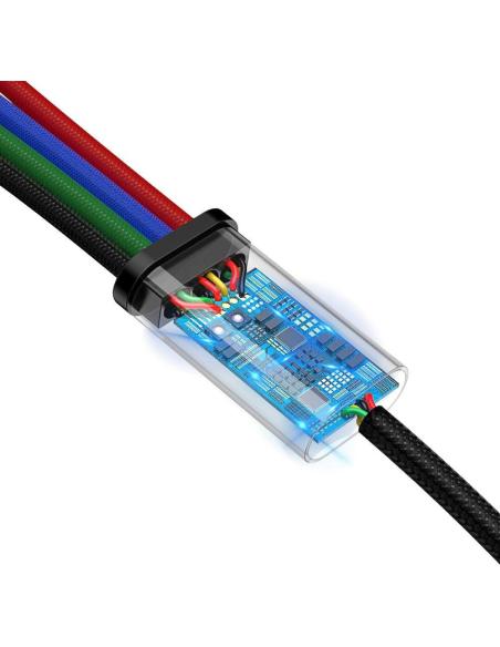 KABEL 4w1 USB-A / Lighting iPhone 2x USB-C micro-USB Baseus Cafule CA1T4-B01 1.2m 3.5A W OPLOCI