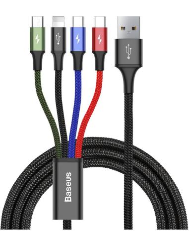 KABEL 4w1 USB-A / Lighting iPhone 2x USB-C micro-USB Baseus Cafule CA1T4-B01 1.2m 3.5A W OPLOCI