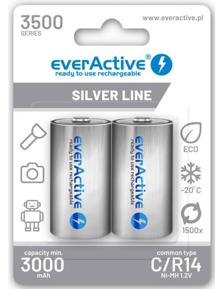 Akumulatorki C / R14 Ni-MH everActive 3500 mAh Silver Line (box 2 szt.)
