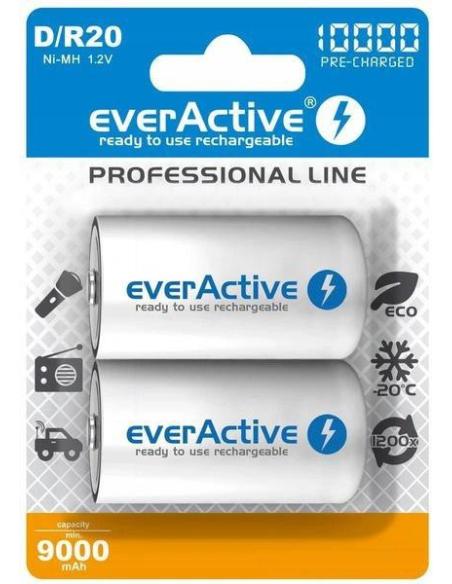 Akumulatorki D / R20 Ni-MH everActive 10000mAh Professional Line (box 2 szt.)