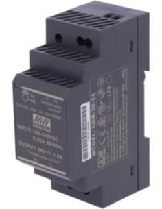 Przewodowy zasilacz 24v dc 30w na szynę din czarny ZS-24/30 Tech Sterowniki