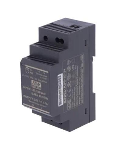 Przewodowy zasilacz 24v dc 30w na szynę din czarny ZS-24/30 Tech Sterowniki