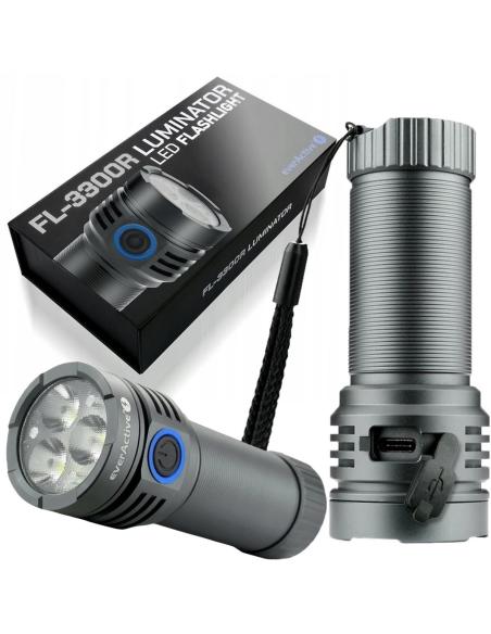 Latarka ręczna 3x Osram P9 10W LED everActive FL-3300R Luminator 3300 lumenów IPX4