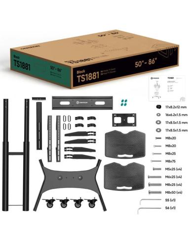 Mobilny stojak do TV 50"-86" do 90 kg ONKRON TS1881 Czarny