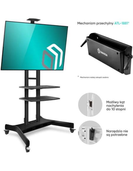 Mobilny stojak do TV 50"-86" do 90 kg ONKRON TS1881 Czarny