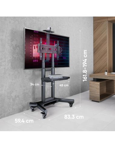Mobilny stojak do TV 40"-70" do 45 kg ONKRON TS1551 Czarny