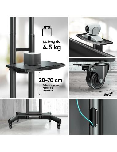 Mobilny stojak do TV 40"-70" do 45 kg ONKRON TS1551 Czarny