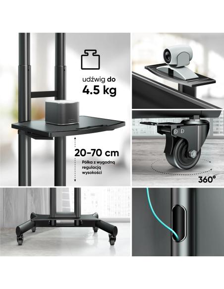 Mobilny stojak do TV 40"-70" do 45 kg ONKRON TS1551 Czarny