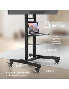 Mobilny stojak do TV 50"-90" do 90 kg ONKRON TS1891 Czarny 2