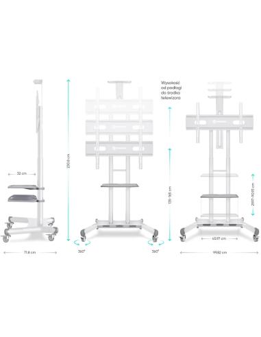 Mobilny stojak do TV 50"-86" do 90 kg ONKRON TS1881 Biały
