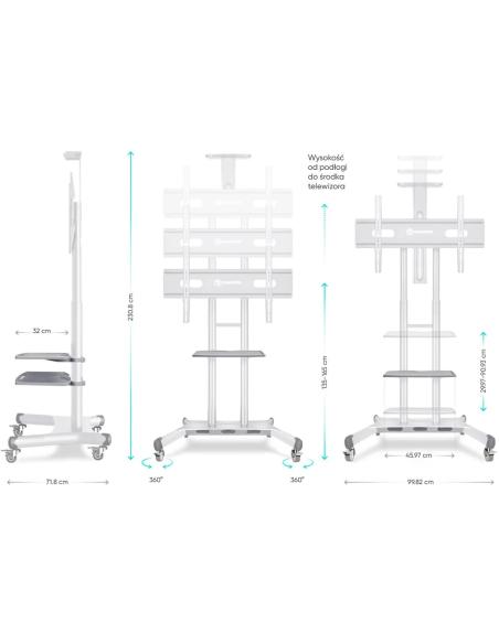 Mobilny stojak do TV 50"-86" do 90 kg ONKRON TS1881 Biały
