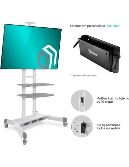 Mobilny stojak do TV 50"-86" do 90 kg ONKRON TS1881 Biały