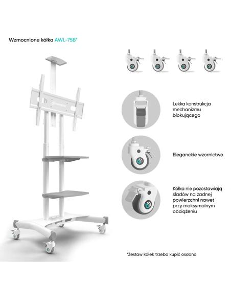 Mobilny stojak do TV 50"-86" do 90 kg ONKRON TS1881 Biały
