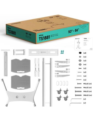 Mobilny stojak do TV 50"-86" do 90 kg ONKRON TS1881 Biały
