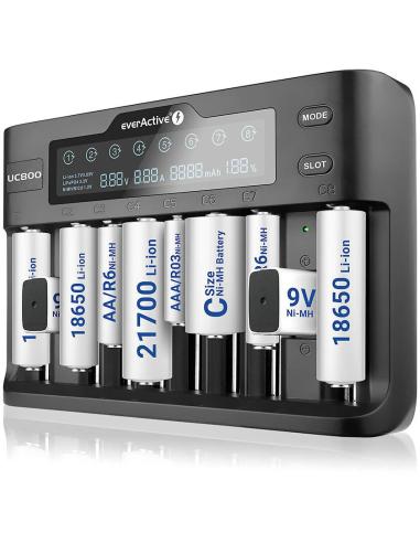 Ładowarka do akumulatorków cylindrycznych Li-ion oraz Ni-MH everActive UC-800