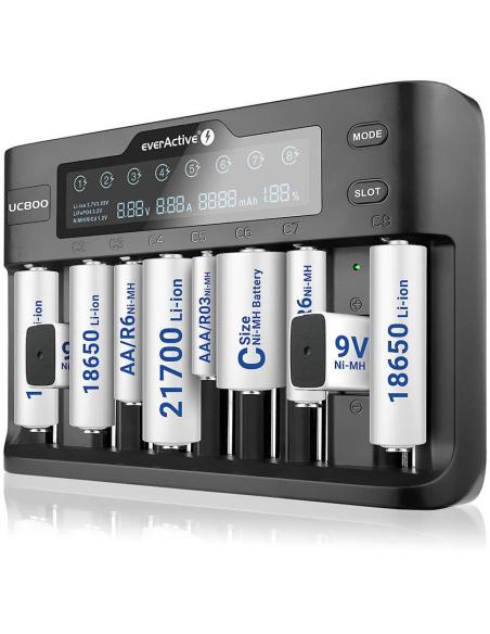 Ładowarka do akumulatorków cylindrycznych Li-ion oraz Ni-MH everActive UC-800