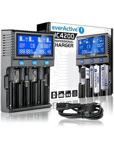 Ładowarka do akumulatorków cylindrycznych Li-ion oraz Ni-MH everActive UC-4200