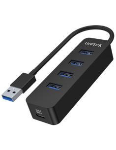 Hub USB Unitek H1117A, 4 porty, USB-C, USB 3.1, aktywny, 10W