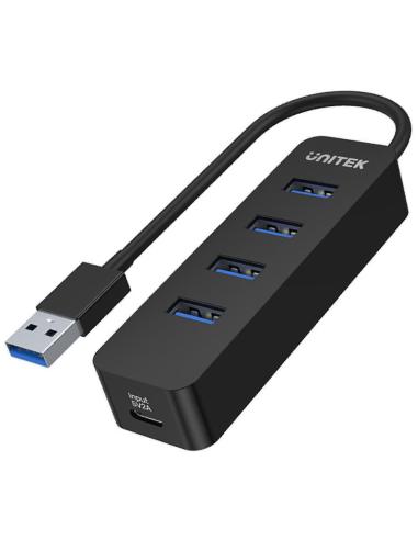 Hub USB Unitek H1117A, 4 porty, USB-C, USB 3.1, aktywny, 10W