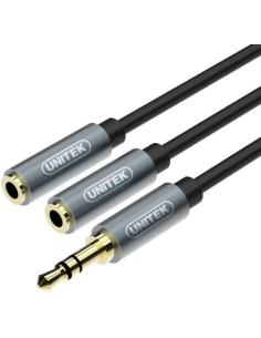 Przejściówka Unitek Y-C956ABK miniJack 3,5mm (M) - 2x 3,5mm (F)