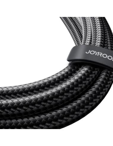 Kabel 2w1 USB-C / 2x USB-C Joyroom Speedy SA21-1T2 150cm 100W w oplocie czarny