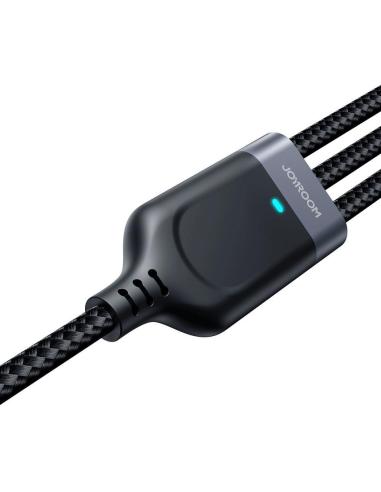 Kabel 3w1 USB-A / USB-C micro-USB Lightning Joyroom S-1T3018A18 30cm 3.5A w oplocie czarny