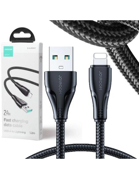 Kabel USB-A / Lightning Joyroom S-UL012A11 120cm 2.4A w oplocie czarny
