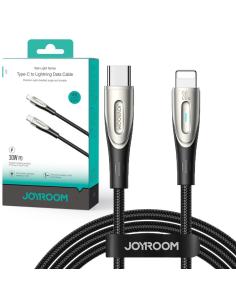 Kabel USB-C / Lightning Joyroom Star-Light Series SA27-CL3 120cm 30W w oplocie czarny